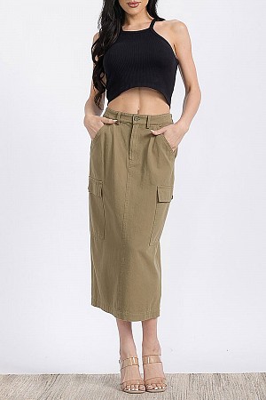 ELASTIC WAIST CARGO POCKETS DE ...