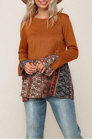 BOHEMIAN PRINT TWOFER BELL BOT ...