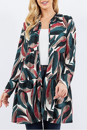 MULTI PRINT HOODED SIDE POCKET ...