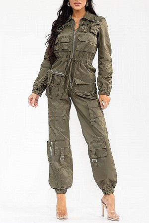 LONG SLEEVE ZIP UP POCKETS JOG ...