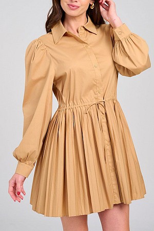 BUTTON UP FIT & FLARE PLEA ...