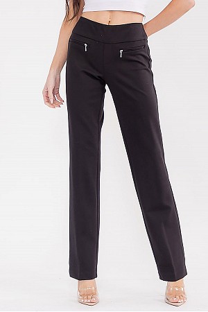 ELASTIC WAIST WIDE LEG ZIPPER  ...