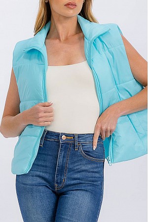 SLEEVELESS ZIPPER CLOSURE PUFF ...
