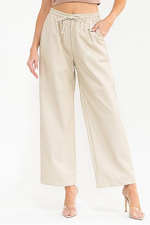 ELASTIC WAIST POCKETS PU PLEAT ... ELASTIC WAIST POCKETS PU PLEAT ...