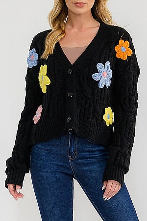 FLOWER EMBROIDERY DETAIL KNIT ... FLOWER EMBROIDERY DETAIL KNIT ...