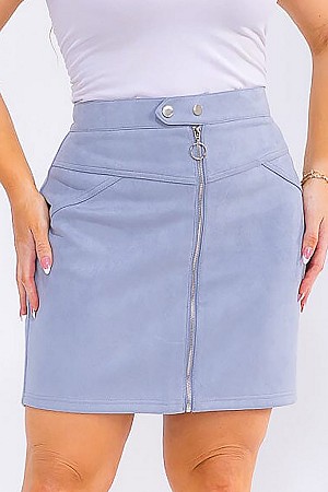 ZIPPER CLOSURE VELVET MINI SKI ...