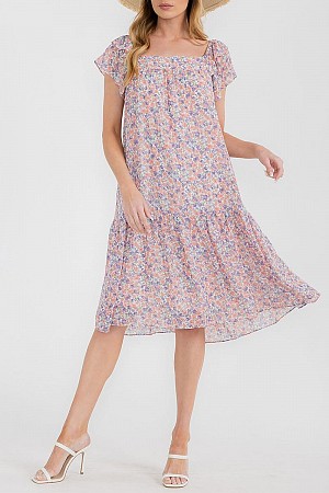 SHORT SLEEVE SQUARE NECK TUNIC ...