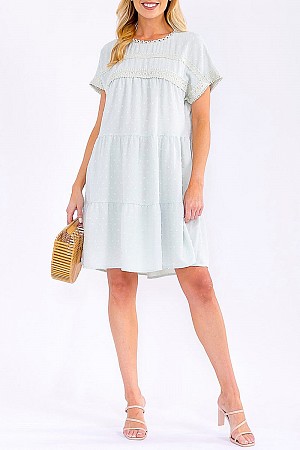 SWISS DOT CROCHET TRIM DETAIL  ...