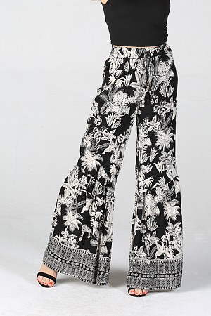 PRINTED FLARE RUFFLE PANTS PRINTED FLARE RUFFLE PANTS