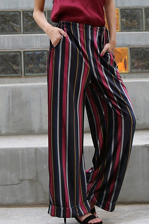 VELVET STRIPED PANT