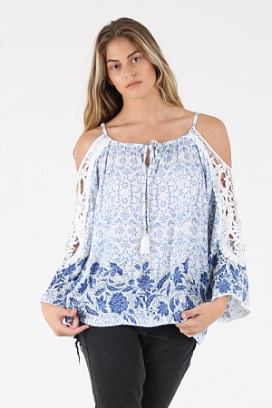 CROCHET TRIM PRINTED COLD SHOU ... CROCHET TRIM PRINTED COLD SHOU ...