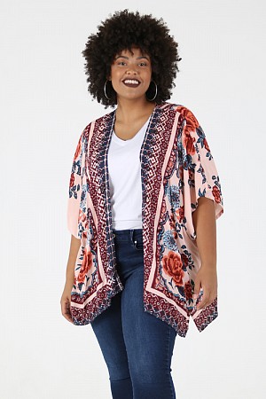 PLUS SIZE PRINTED KIMONO PLUS SIZE PRINTED KIMONO