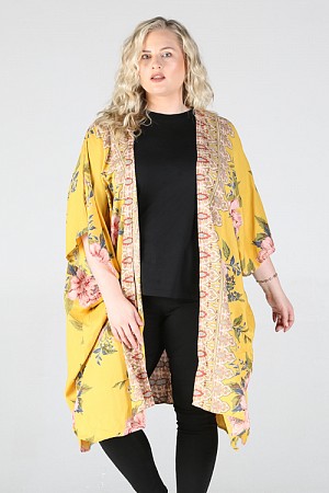 PLUS SIZE PRINTED KIMONO PLUS SIZE PRINTED KIMONO