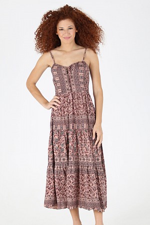 OVERDYED PRINTED TIE NECK STRA ...