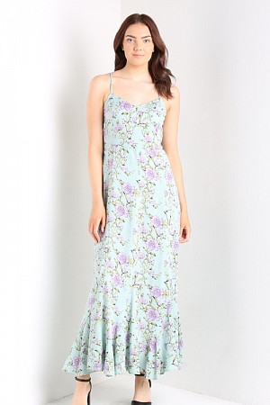 PRINTED VNECK MAXI DRESS PRINTED VNECK MAXI DRESS
