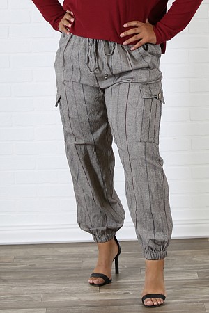 PLUS SIZE STRIPED CARGO JOGGER ... PLUS SIZE STRIPED CARGO JOGGER ...