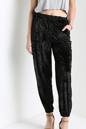 CRUSHED VELVET JOGGER PANT CRUSHED VELVET JOGGER PANT