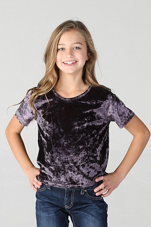 GIRLS CRUSHED VELVET TEE GIRLS CRUSHED VELVET TEE