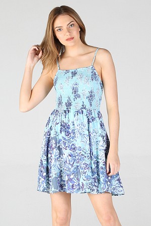 SMOCKED BODICE PRINTED CIRCLE  ...