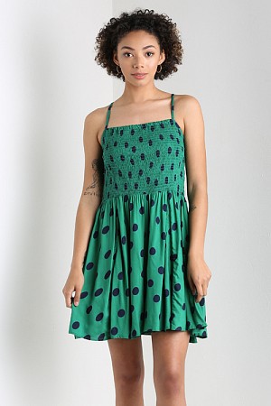 SMOCKED BODICE PRINTED CIRCLE  ...