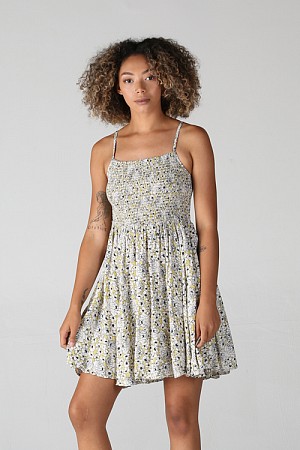 SMOCKED BODICE PRINTED CIRCLE  ...