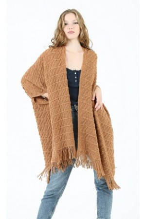 INTARSIA WRAP PONCHO INTARSIA WRAP PONCHO