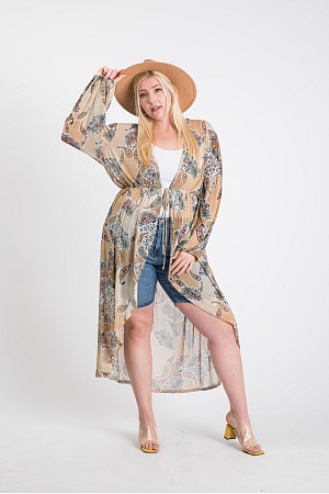 LONG SLEEVE KIMONO WITH WAIST  ...