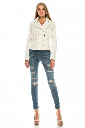 FAUX LEATHER MOTOR CYCLE JACKE ...