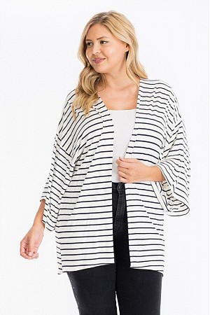 Striped Long Body Cardigan 