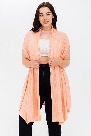 Sleeveless Asymmetrical Cardig ...