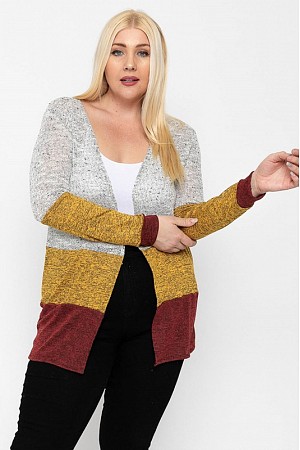 Color Block Lightweight Cardig ...