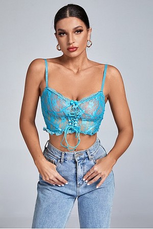 Lace Mesh Halter Vest