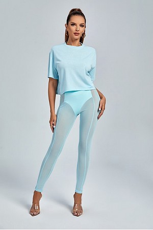 High Waist Mesh Skinny Pants