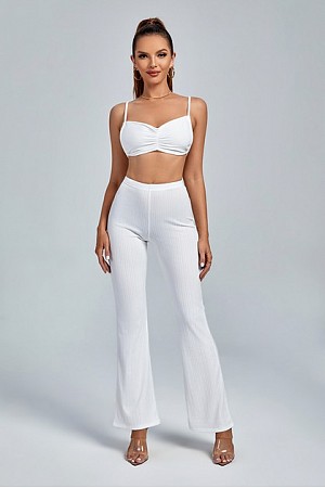 Solid Color Halter Bra Vest Fl ...