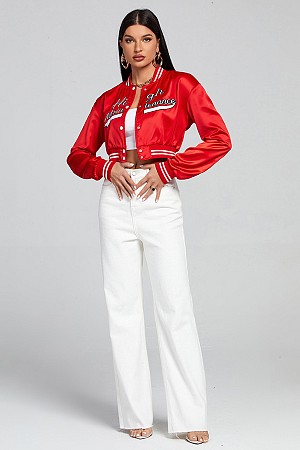 Embroidered crop loose Jacket Embroidered crop loose Jacket