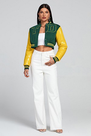 Embroidered crop Jacket Tops Embroidered crop Jacket Tops