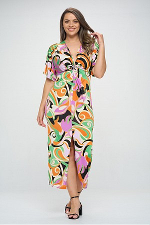 KNOT KNIT PRINT MAXI