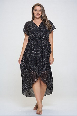 SURPLICE WOVEN MAXI DRESS