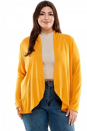 PLUS-Women's Long Sleeves Ruff ...