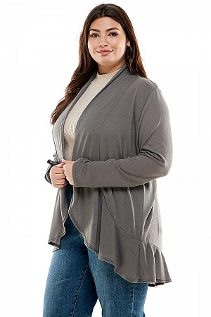 PLUS-Women's Long Sleeves Ruff ... PLUS-Women's Long Sleeves Ruff ...