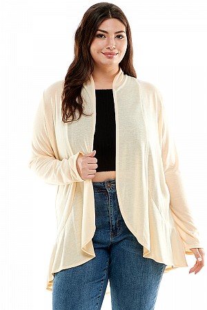 PLUS-Women's Long Sleeves Ruff ...