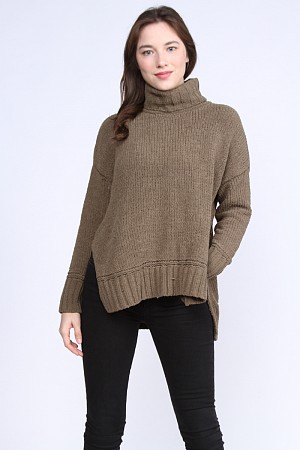 Mocha turtle neck chenille swe ... Mocha turtle neck chenille swe ...