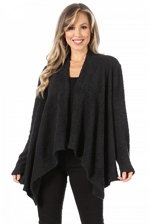 Soft popcorn drape cardigan