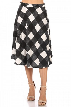 Plus size plaid skirt