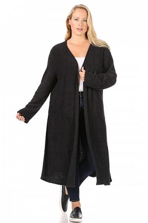 Soft sweater cardigan with sid ...