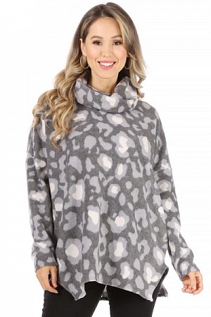 SOFT CHARCOAL LEOPARD PRINT TO ...